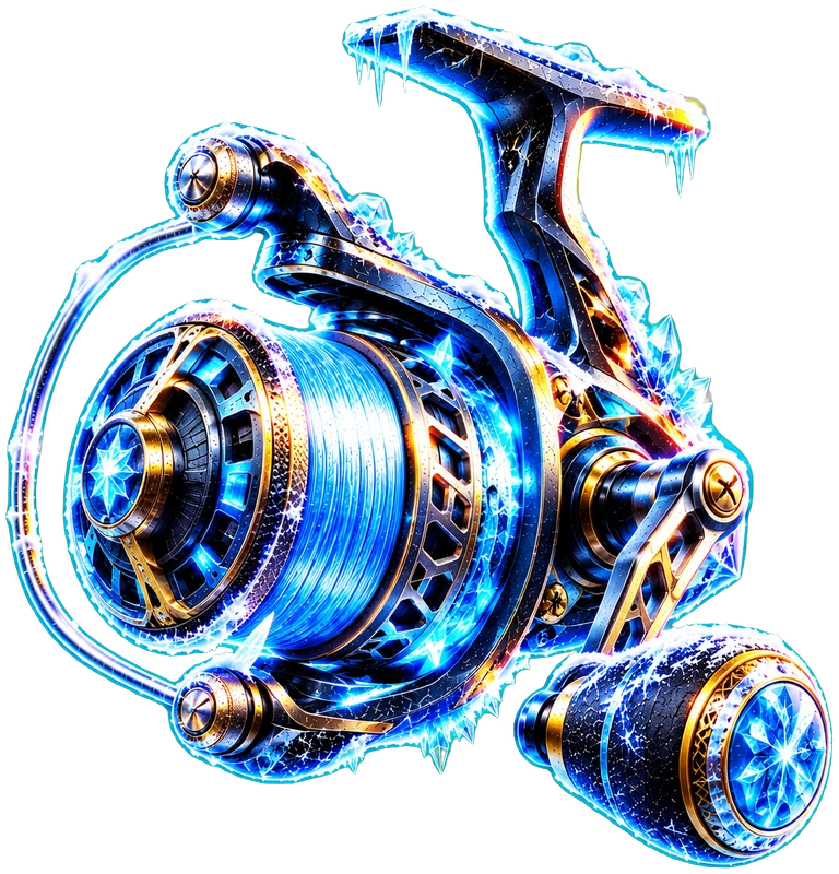 Blue and silver spinning reel